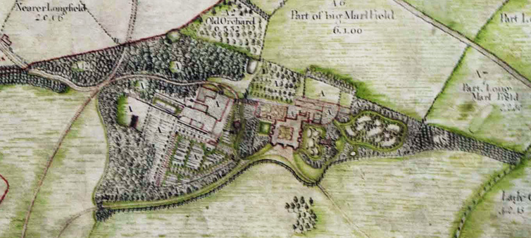 Map of Arley Hall Gardens 1786